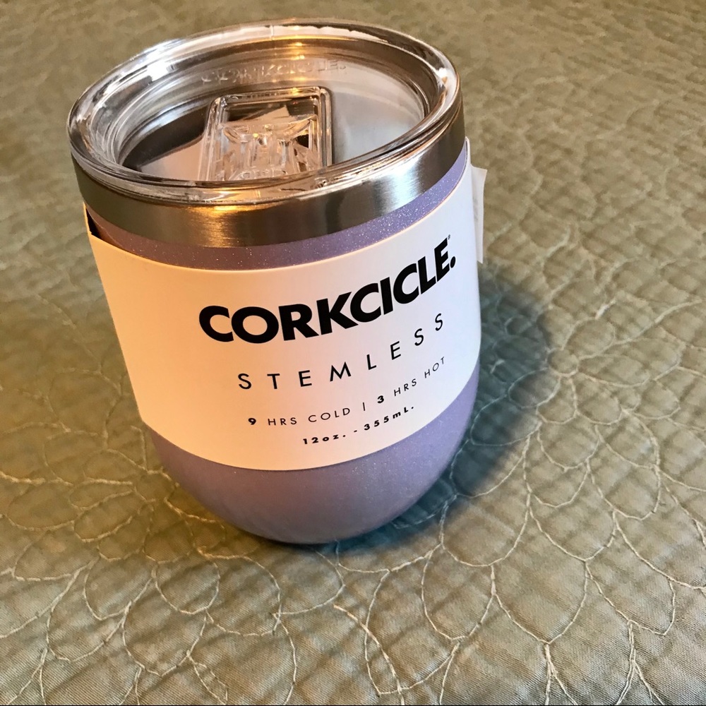Corkcicle Stemless Insulated Wine Glass - purple